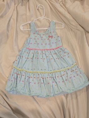 Juicy Couture Pale Blue Tiered Sundress with Multicolor Embroidery